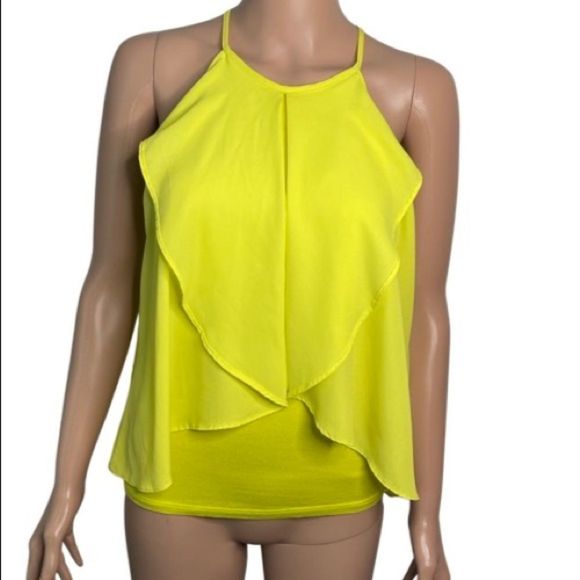 Bar III Chartreuse Halter Blouse XS - Picture 1 of 4